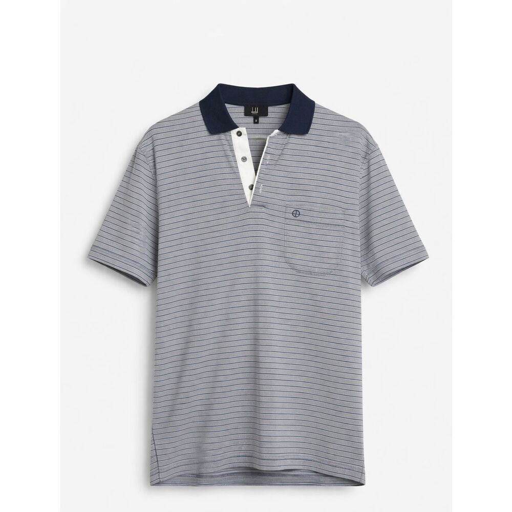 Dunhill Riviera Stripe Classic Polo Collar Short Sleeve Shirt Men's Small